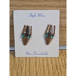 Vintage Style Wise Snake Clip Earrings